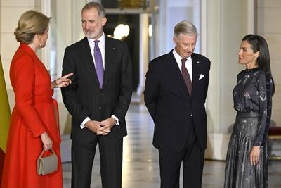 King Philippe & Queen Mathilde welcome King Felipe VI and Queen Letizia (EUROPALIA ESPA?A 2025)-stock-foto