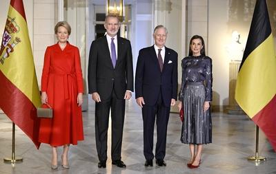 King Philippe & Queen Mathilde welcome King Felipe VI and Queen Letizia (EUROPALIA ESPA?A 2025)-stock-foto