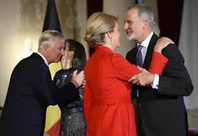 King Philippe & Queen Mathilde welcome King Felipe VI and Queen Letizia (EUROPALIA ESPA?A 2025)-stock-foto