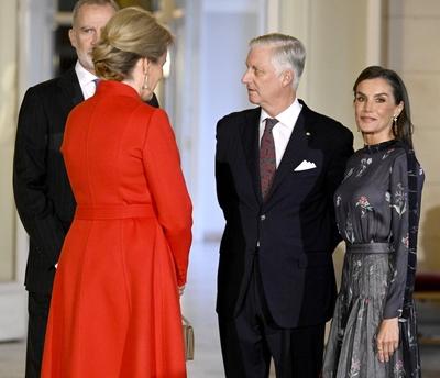 King Philippe & Queen Mathilde welcome King Felipe VI and Queen Letizia (EUROPALIA ESPA?A 2025)-stock-foto