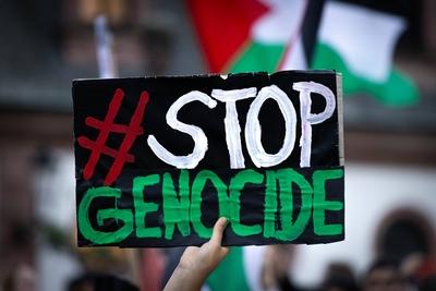 Nahostkonflikt - Pro-Pal?stina Kundgebung in Frankfurt am Main-stock-foto