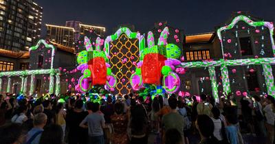 Shining Shanghai" International Light and Shadow Art Competition-stock-foto