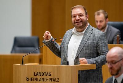 Damian Lohr AFD spricht im Landtag-stock-foto