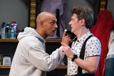 Patrick Abozen und Sven Fricke bei der Fotoprobe der Kom?die Ein St?ck Gro?stadtrevier im St. Pauli Theater Hamburg, 7.1-stock-foto