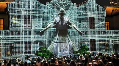 Shining Shanghai" International Light and Shadow Art Competition-stock-foto