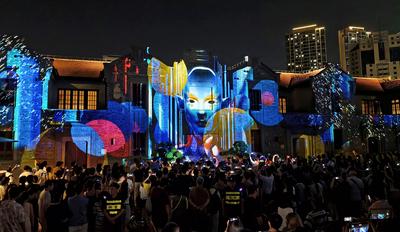 Shining Shanghai" International Light and Shadow Art Competition-stock-foto