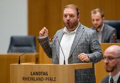 Damian Lohr AFD spricht im Landtag-stock-foto
