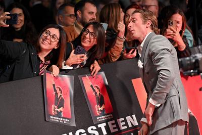 red carpet of the film Springsteen liberami dal nulla-stock-foto