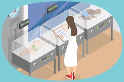3D Isometric Flat konzeptionelle Illustration von Neonatologe, Krankenhaus Fr?hgeborene Inkubator<br>3D Isometric Flat konzeptionelle Illustration der Neonatologe, Krankenhaus Fr?hgeborenen Inkubator-stock-foto