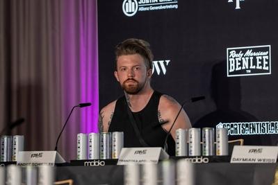 Pressekonferenz Fame Fighting 2025.-stock-foto