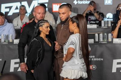 Pressekonferenz Fame Fighting 2025.-stock-foto