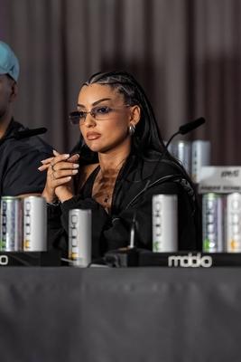 Pressekonferenz Fame Fighting 2025.-stock-foto