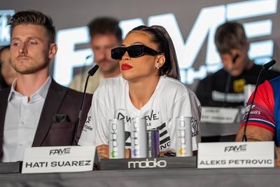 Pressekonferenz Fame Fighting 2025.-stock-foto