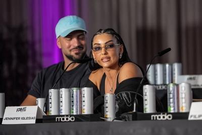 Pressekonferenz Fame Fighting 2025.-stock-foto