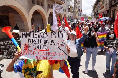 CUENCA-MARCHA CONTRA GOBIERNO-stock-foto