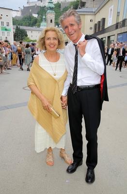 Salzburger Festspiele 27.07.2019 Michaela May (Gertraud Elisabeth Berta Franziska Mittermayr) und Mann Bernd Schadewald-stock-foto