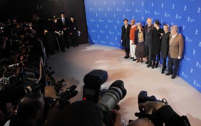 85/ Kino: Francesca Comencini (Regisseurin), Nuruddin Farah (Schriftsteller), Cornelia Froboess (Schauspielerin), Werne-stock-foto