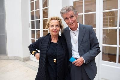 Michaela May mit Mann Bernd Schadewald, Friedensspreis des deutschen Films, Die Br?cke, 05.07.18 *** Michaela May with-stock-foto