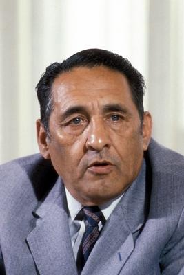 Bildnummer: 52195657  Datum: 23.05.1987  Copyright: imago/Sven SimonPr?sident Jose Napoleon Duarte Fuentes (ESA/PDC) anl?sslich eines Pressetermins, Personen; , El Salvador ,  Politiker, Politik, Pressetermin, Staatspr?sident, Partido Democrata Cristiano; , hoch, Kbdia, Portr?t, Randbild, People o0 1987; Aufnahmedatum gesch?tzt-stock-foto