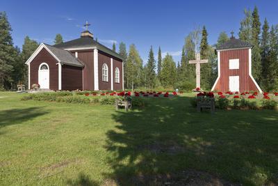 Reisefotografie, Kirche Kolarinsaari, Finnland-stock-foto