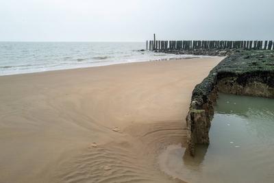 old wooden breakwaters on the north sea in Zeeland Netherlands old wooden breakwaters on the north sea in Zeeland Nether-stock-foto