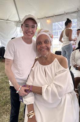 Washington DC, September 14, 2024, USA:Actor and Transgender activists,Eliot Page and Miss Major Griffin-Gracy pose for-stock-foto