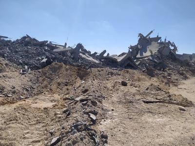 The Destruction of Tal al-Hawa neighborhood in Gaza by Israeli forces.-stock-foto