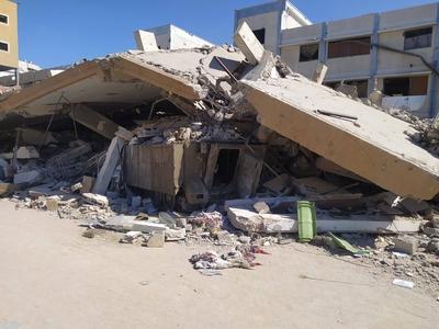 The Destruction of Tal al-Hawa neighborhood in Gaza by Israeli forces.-stock-foto