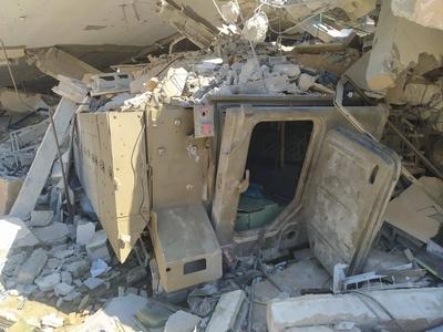 The Destruction of Tal al-Hawa neighborhood in Gaza by Israeli forces.-stock-foto