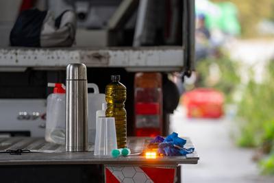 Klimaaktivisten blockieren Zementwerk von "Heidelberg Materials" in Mainz-stock-foto