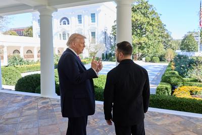 Praesident Wolodymyr Selenskyj trifft US Praesident Donald TRUMP im Weissen Haus am 28.02.2025.-stock-foto