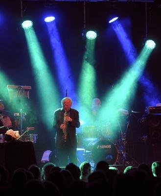 05 04 2014 Mindelheimer Jazzfestival Jazz isch Konzert von Klaus Doldingers Passport in der Dampf-stock-foto