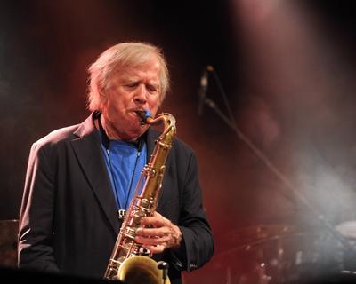 05 04 2014 Mindelheimer Jazzfestival Jazz isch Konzert von Klaus Doldingers Passport in der Dampf-stock-foto