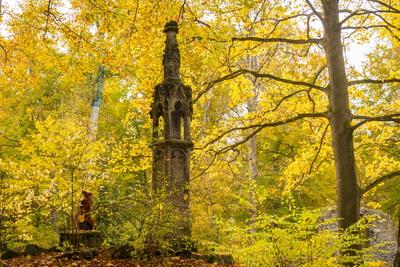 Klosterpark Altzella im Herbst-stock-foto