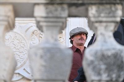Croatia, Dubrovnik, 201025. Actor J. Anthony Crane on the set of the fifth season of the Netflix teen series Outer Banks-stock-foto