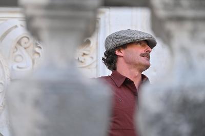 Croatia, Dubrovnik, 201025. Actor J. Anthony Crane on the set of the fifth season of the Netflix teen series Outer Banks-stock-foto