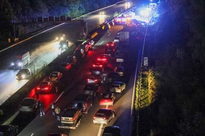 T?dlicher Geisterfahrercrash auf A3 bei Erkrath-stock-foto