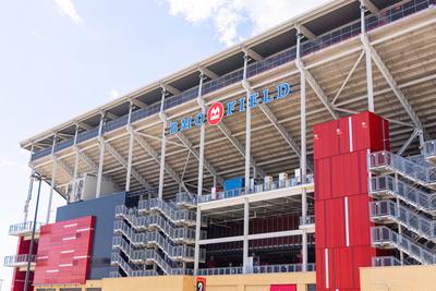 BMO field in Toronto is the home stadium of FC Toronto - TORONTO, CANADA - APRIL 18, 2024 BMO field in Toronto is the ho-stock-foto