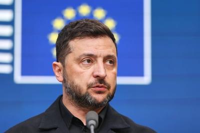 Br?ssel, Belgien, 23.10.2025: Europa-Geb?ude: Europ?ischer Rat: Wolodymyr Selenskyj, Pr?sident der Ukraine, auf einer Pr-stock-foto