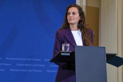 Berlin, Deutschland, 23.10.2025: Bundesfinanzministerium: 169. Steuersch?tzung: Alma Laiadhi *** Berlin, Germany, 23 10-stock-foto