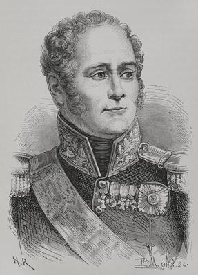 Alexander I of Russia (1777-1825). Emperor of Russia (1801-1825). Portrait. Engraving.-stock-foto