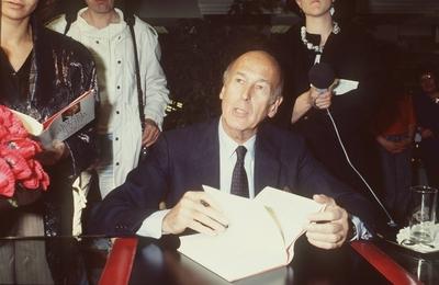 Valery Giscard d Estaing (ehemaliger Staatspr?sident von Frankreich) 05/88 dar Mann Frankreich Franzose Pr?sident Staat-stock-foto