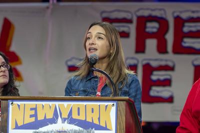 Zohran Mamdani, Bernie Sanders and Alexandria Ocasio-Cortez Hold "New York Is Not For Sale" Rally, New York, USA - 26 Oct 2025-stock-foto