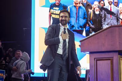 Zohran Mamdani, Bernie Sanders and Alexandria Ocasio-Cortez Hold "New York Is Not For Sale" Rally, New York, USA - 26 Oct 2025-stock-foto