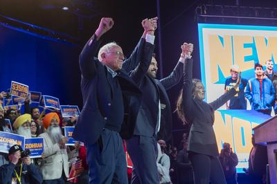Zohran Mamdani, Bernie Sanders and Alexandria Ocasio-Cortez Hold "New York Is Not For Sale" Rally, New York, USA - 26 Oct 2025-stock-foto