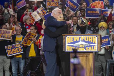 Zohran Mamdani, Bernie Sanders and Alexandria Ocasio-Cortez Hold "New York Is Not For Sale" Rally, New York, USA - 26 Oct 2025-stock-foto