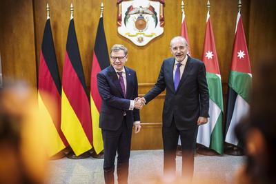 Johann Wadephul (CDU), Bundesaussenminister, reist vom 29.10.2025 bis zum 1.11.2025 nach Jordanien, Syrien, Libanon und-stock-foto