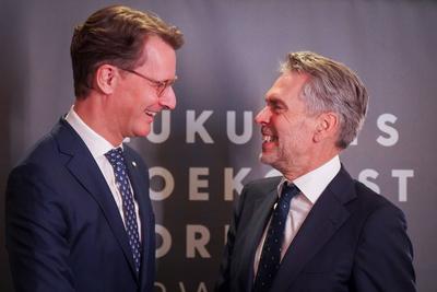 Noordwijk aan Zee, Niederlande, Europa 3. Zukunftsforum NRW Niederlande 2025 der Brost-Akademie: Hendrik W?st (Ministerp-stock-foto