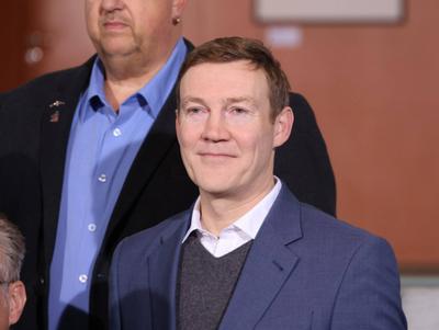 Bundeskanzler und Stahlindustrie-stock-foto