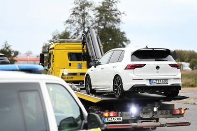 Sprengung eines Geldautomaten in Papenburg.-stock-foto